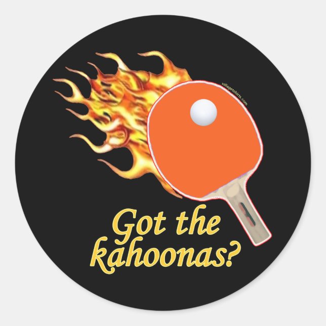 Sticker Rond J'Ai Le Ping De Flaming De Kahoonas (Devant)