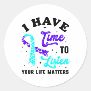 Sticker Rond J'ai le temps d'écouter Santé mentale Sensibilisat