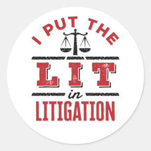 Sticker Rond J'ai mis la lumière dans le procès de l'avocat du 