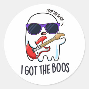 Sticker Rond J'Ai Obtenu Boos Funny Halloween Music Ghost Pun