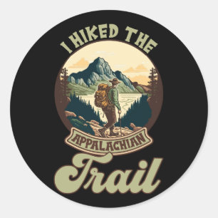 Sticker Rond J'ai parcouru le sentier des Appalaches à Thru-Ran