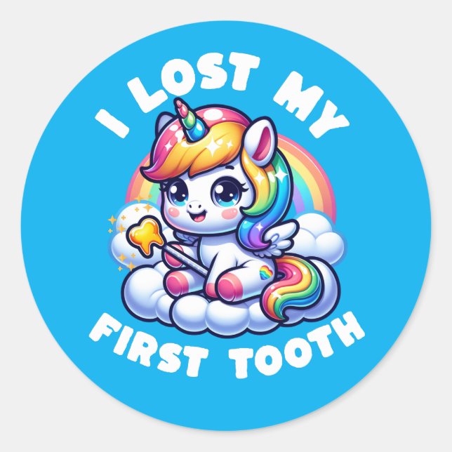 Sticker Rond J'ai perdu ma première dent (Devant)
