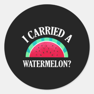 Sticker Rond J'Ai Porté Une Pastèque Dansante Amusante