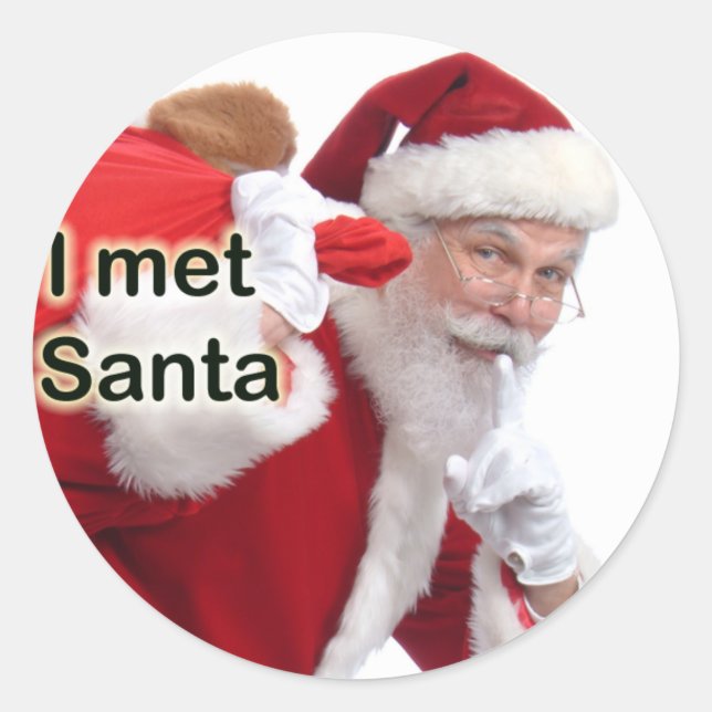 Sticker Rond J'ai rencontré Père Noël (Devant)