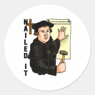 Sticker Rond J'ai réussi la journée de la Réforme Martin Luther