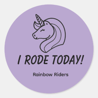 Sticker Rond J'ai roulé aujourd'hui Lavande