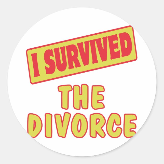 STICKER ROND J'AI SURVÉCU AU DIVORCE (Devant)