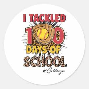 Sticker Rond J'Ai Traité 100 Jours De College Softbyll Leopard
