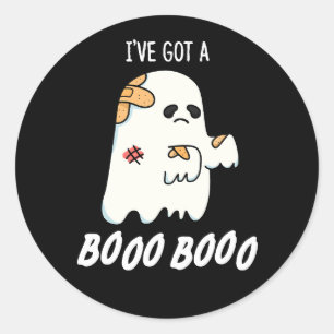 Sticker Rond J'ai un Boo Boo Drôle Ghost Pun Dark BG