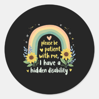 Sticker Rond J'Ai Un Handicap Caché Tee - shirts Graphiques Hom