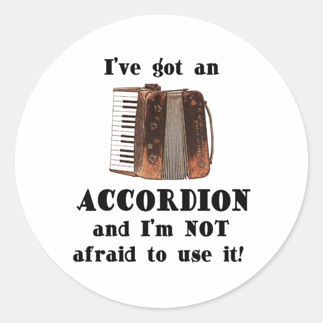 Sticker Rond J'ai une accordion (Devant)