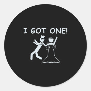 Sticker Rond J'Ai Une Épouse Mariage Drôle Bachelorette