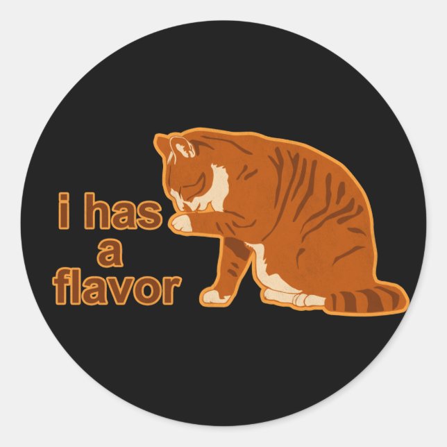 Sticker Rond J'ai une saveur, LOL CAT (Devant)