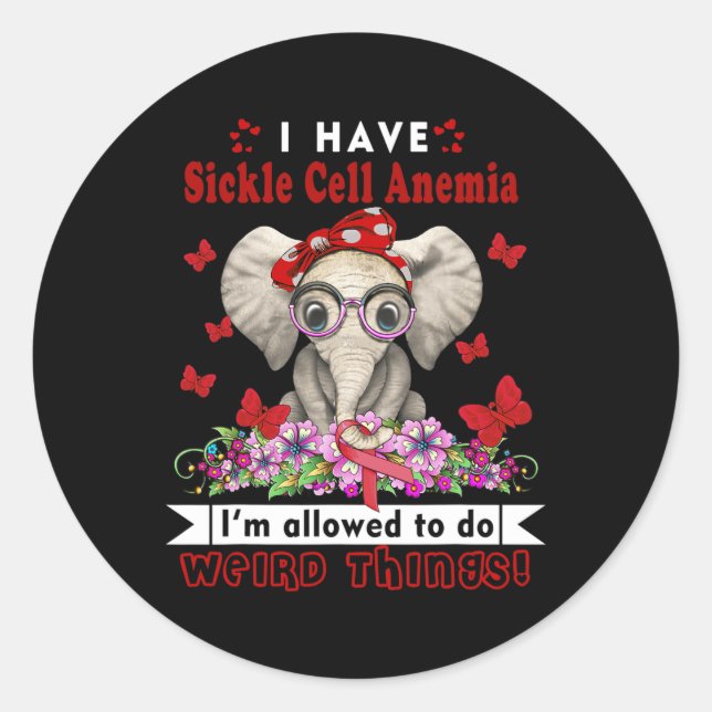 Sticker Rond J'ai une sensibilisation à l'anémie falciforme (Devant)