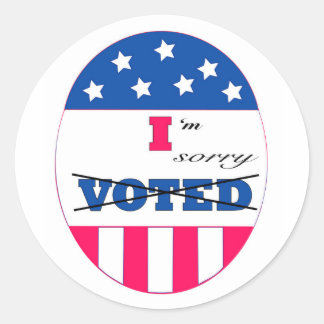 Sticker Rond J'ai voté, je suis désolé