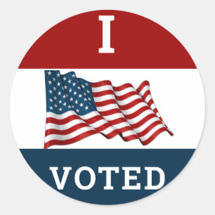 Sticker Rond J'Ai Voté Les Élections De 2024 Avec Drapeau Améri