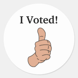 Sticker Rond J'Ai Voté !Pouce vers le haut