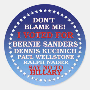 Sticker Rond J'ai voté pour Bernie !
