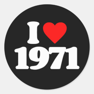STICKER ROND J'AIME 1971