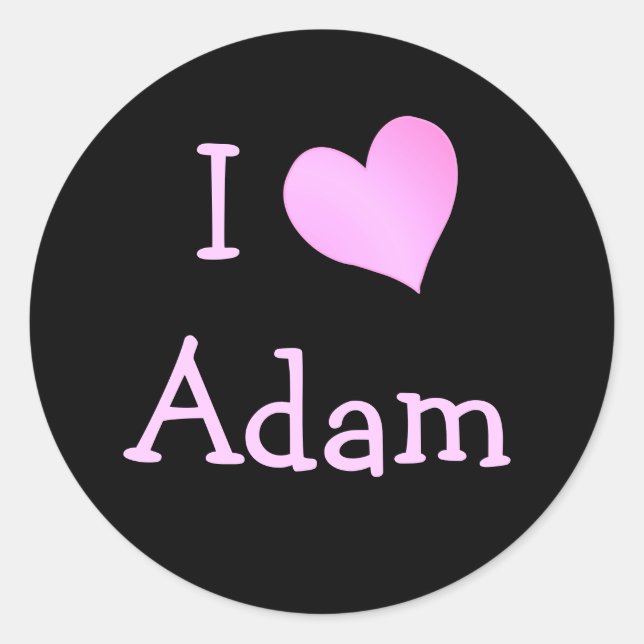 Sticker Rond J'aime Adam (Devant)