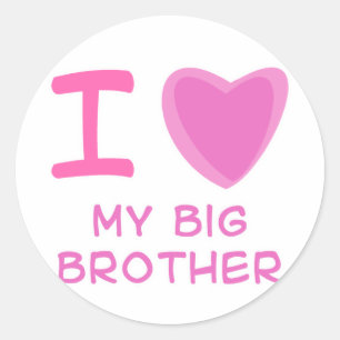 Sticker Rond J'aime (Amour) grand frère