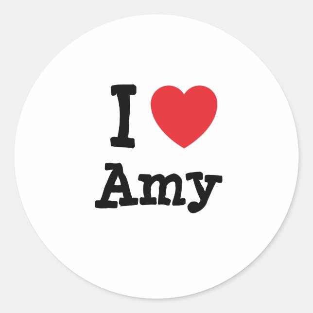 Sticker Rond J'aime Amy coeur T-shirt (Devant)