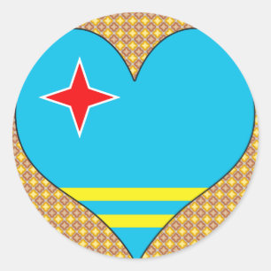 Sticker Rond J'aime Aruba