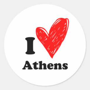 Sticker Rond J'aime Athènes