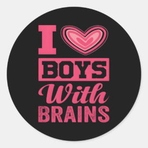 Sticker Rond J'Aime Avec Brains Ami Ami