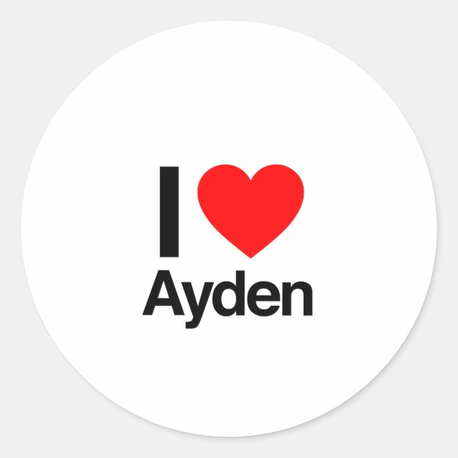 Sticker Rond j'aime ayden (Devant)