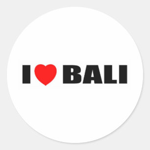 Sticker Rond J'aime Bali, Indonésie
