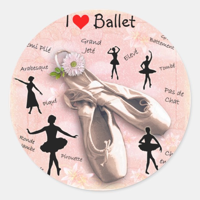 Sticker Rond J'aime Ballet (Devant)
