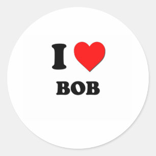 Sticker Rond J'aime Bob