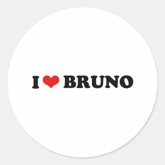 STICKER ROND J'AIME BRUNO (Devant)