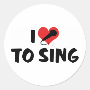 Sticker Rond J'aime chanter