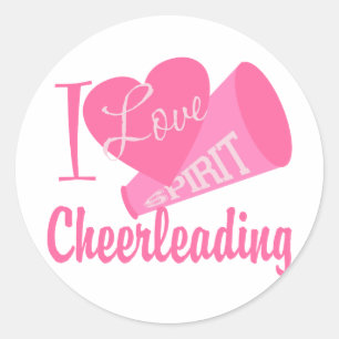 Sticker Rond J'Aime Cheerleader