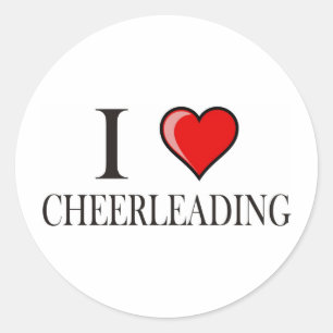 Sticker Rond J'aime cheerleading