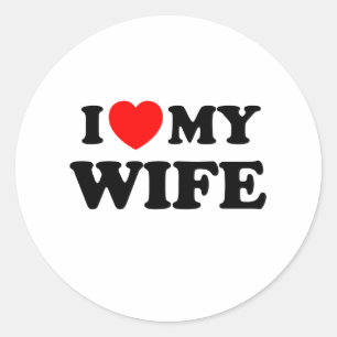Sticker Rond J'aime (coeur) ma femme