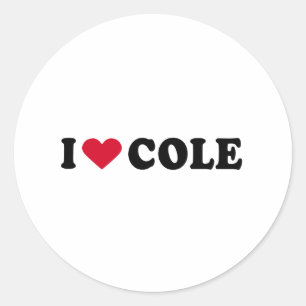 STICKER ROND J'AIME COLE