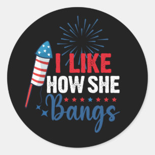 Sticker Rond J'aime comment elle secoue Couple patriotique du 4