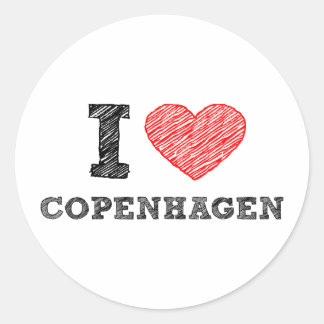 Sticker Rond J'aime Copenhague