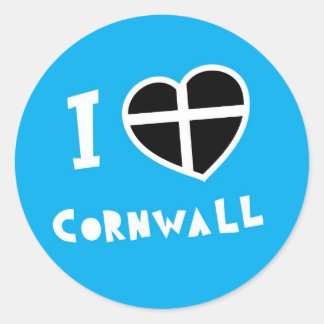 Sticker Rond J'aime Cornwall