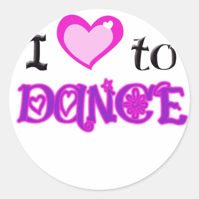 Sticker Rond J'aime danser (Devant)