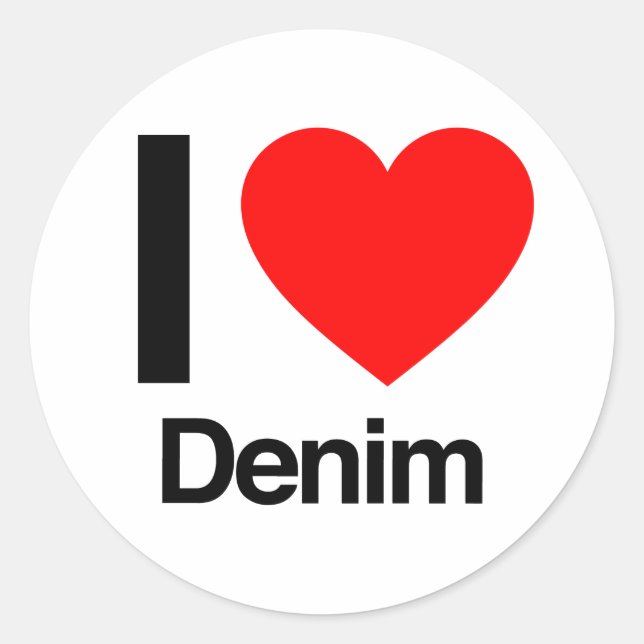 Sticker Rond j'aime denim (Devant)