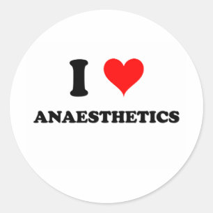 Sticker Rond J'aime des anesthésiques