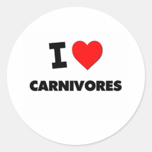 Sticker Rond J'aime des carnivores