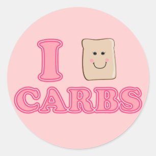 Sticker Rond J'aime des glucides