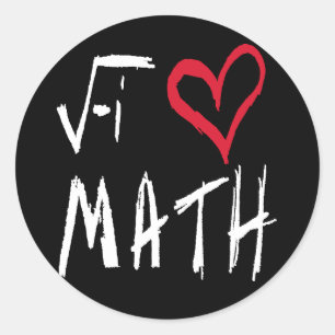 Sticker Rond J'aime des maths
