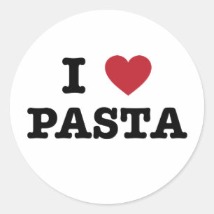 Sticker Rond J'aime des pâtes