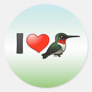 Sticker Rond J'aime des Rubis-gorges